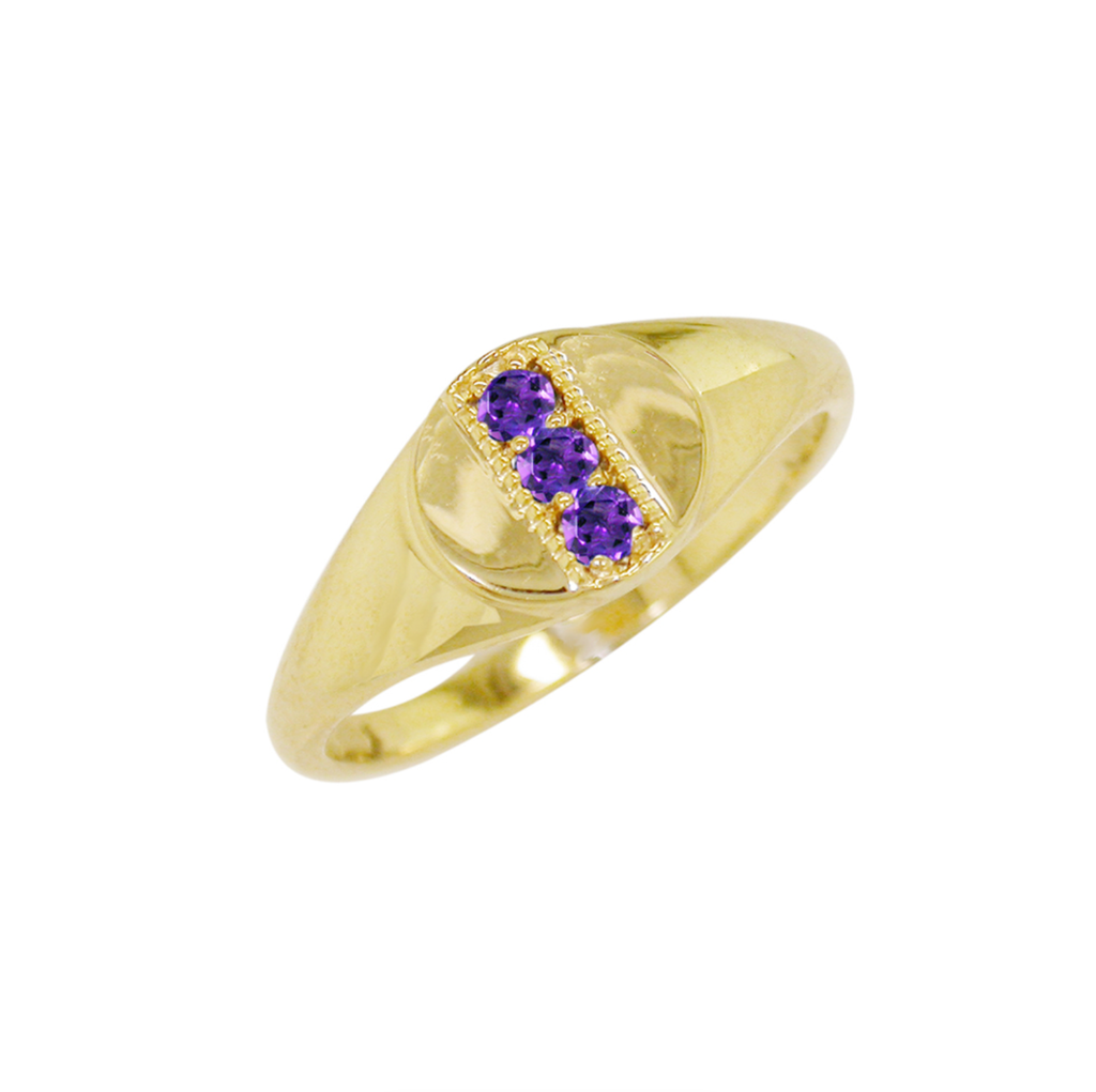 Amethyst Birthstone Signet Ring