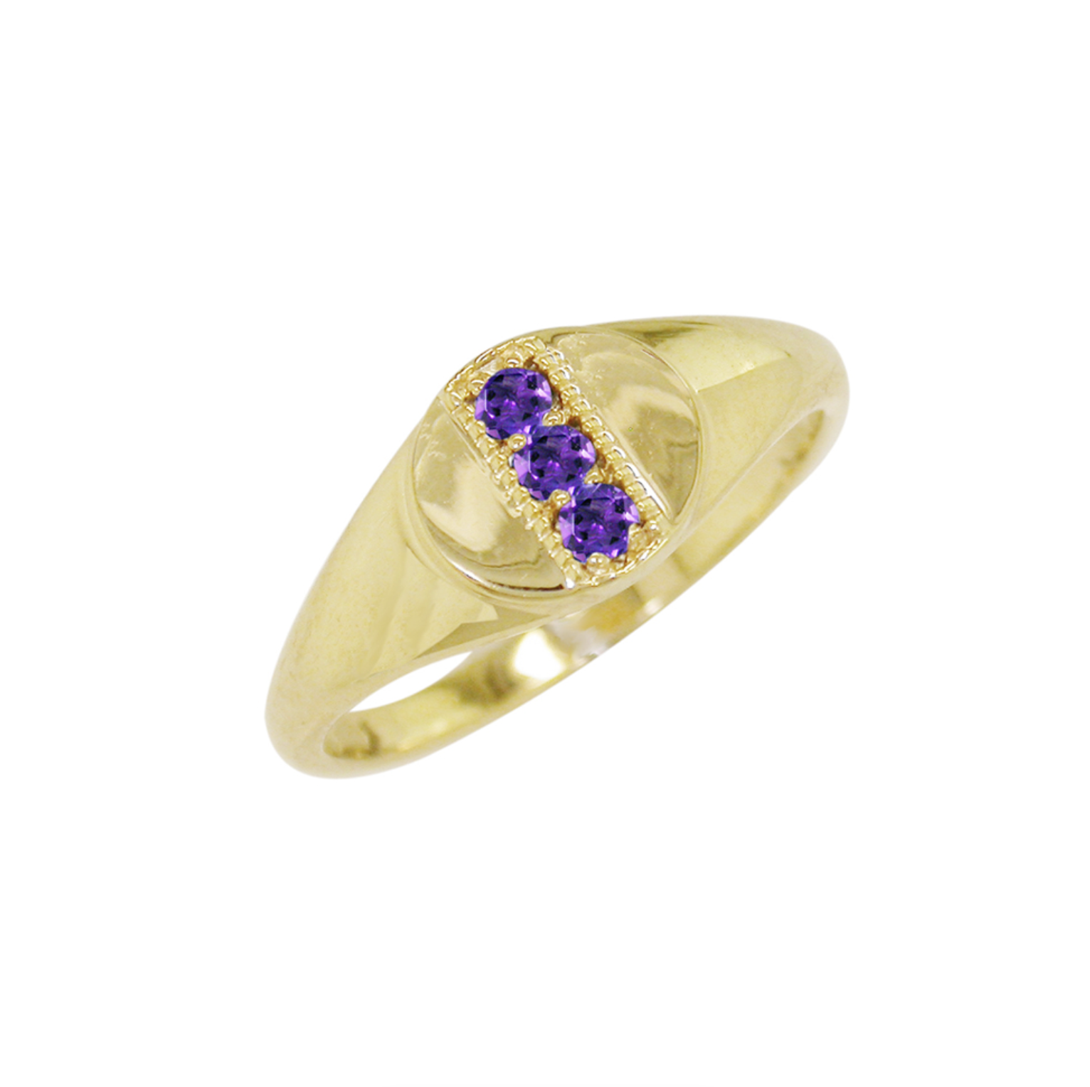 Amethyst Birthstone Signet Ring