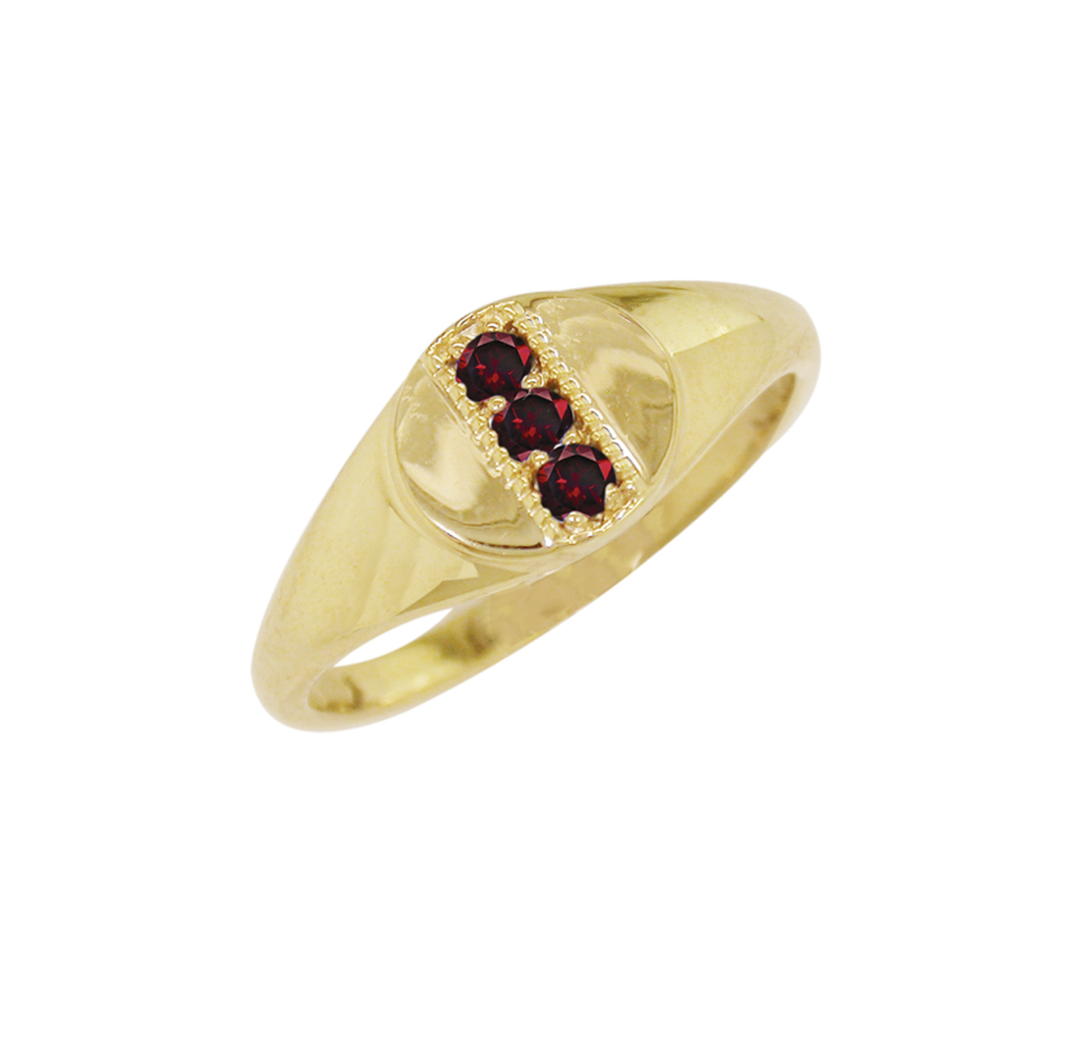 Garnet Birthstone Signet Ring
