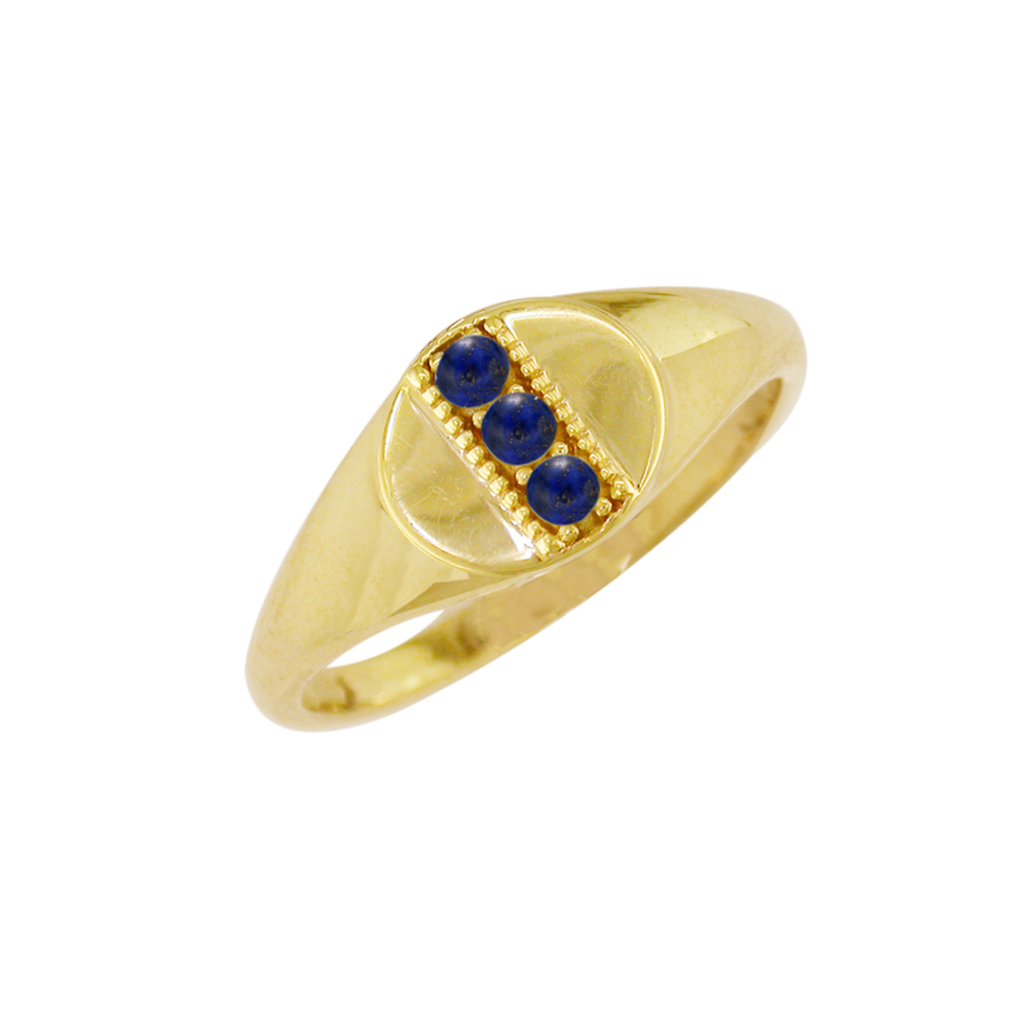 Lapis Lazuli Birthstone Signet Ring