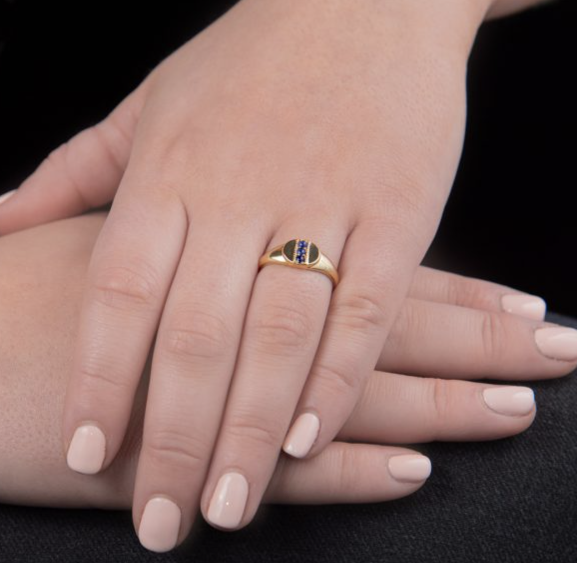 Lapis Lazuli Birthstone Signet Ring