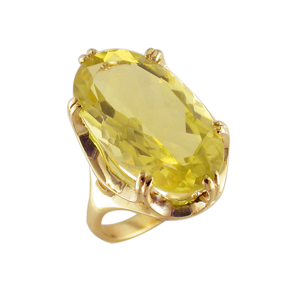 Lemon Quartz Cocktail Ring