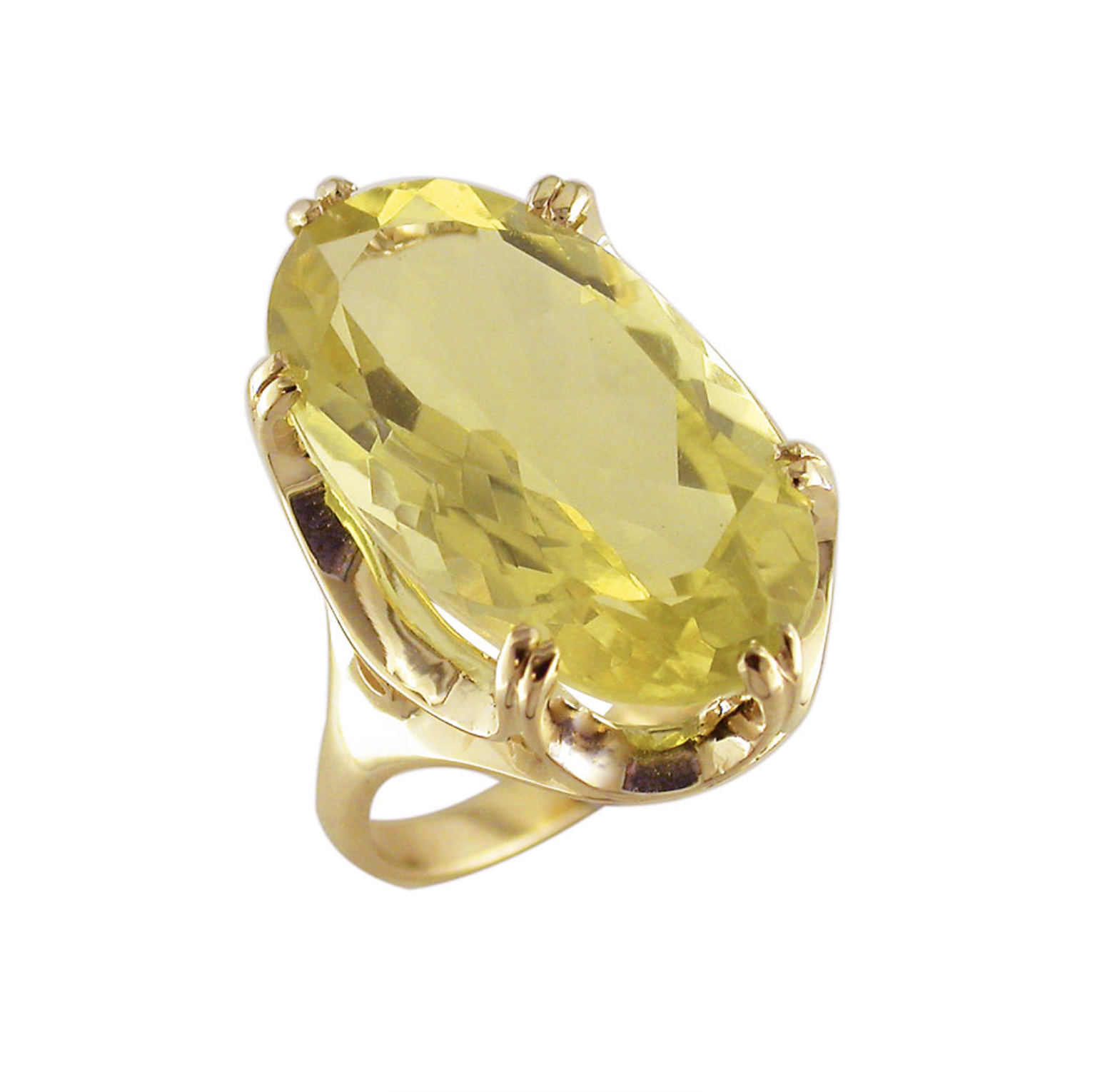 Lemon Quartz Cocktail Ring