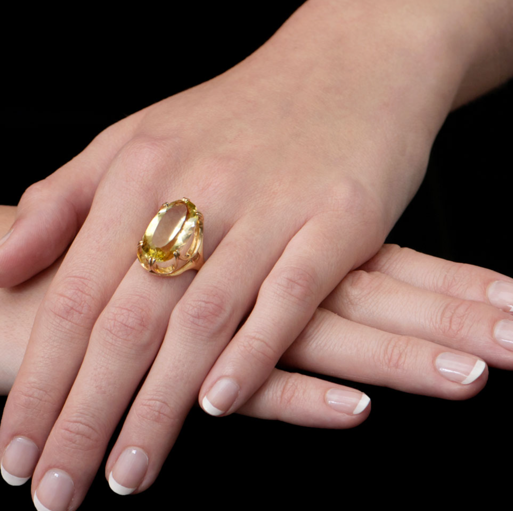 Lemon Quartz Cocktail Ring