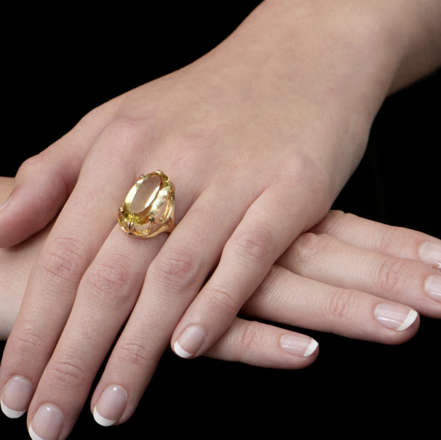 Lemon Quartz Cocktail Ring