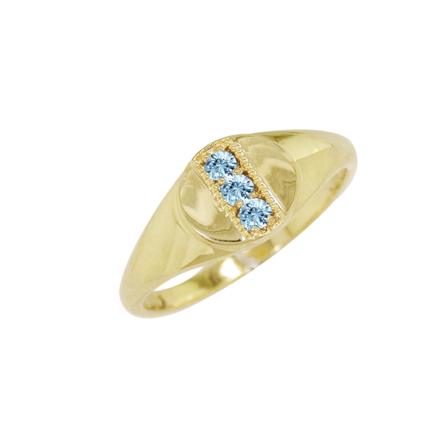 Aquamarine Birthstone Signet Ring