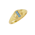 Blue Topaz Birthstone Signet Ring