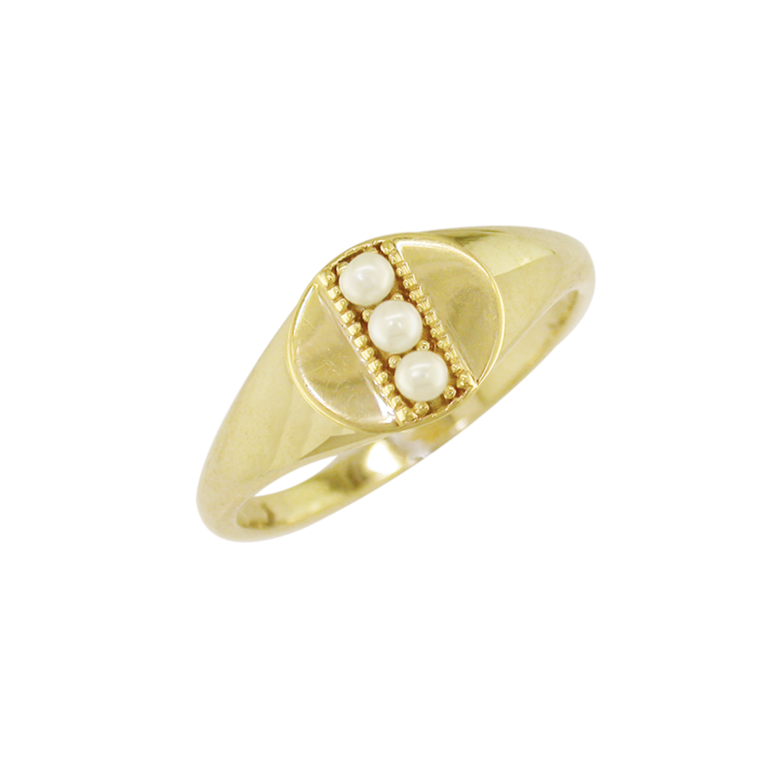 Pearl Birthstone Signet Ring