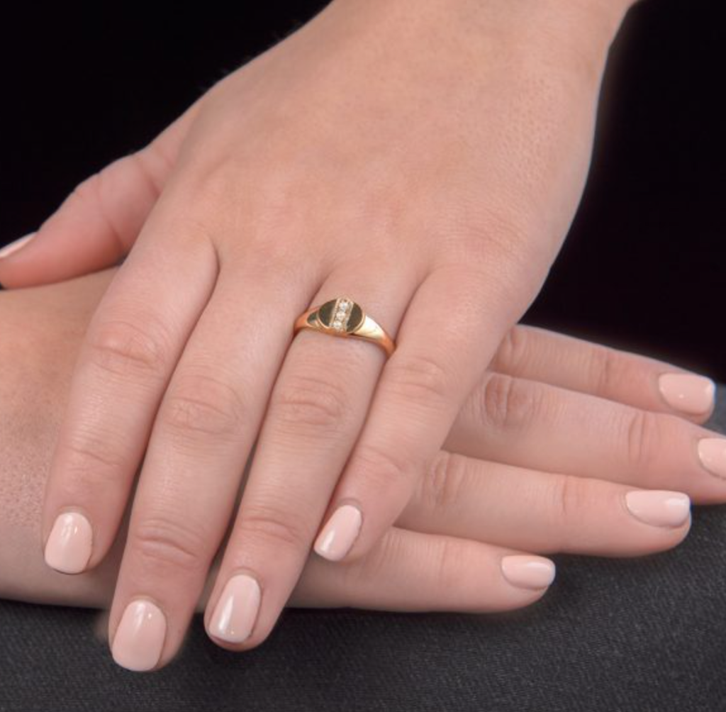 Pearl Birthstone Signet Ring