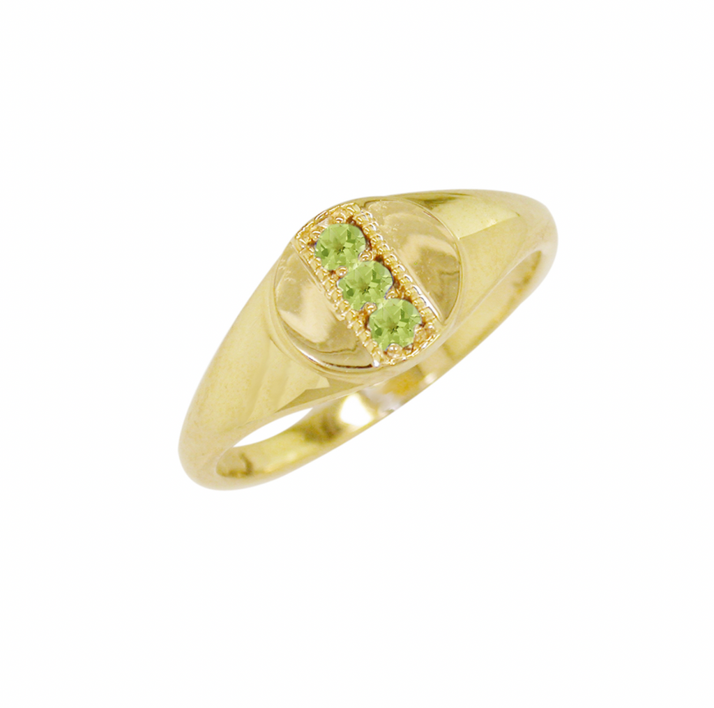 Peridot Birthstone Signet Ring