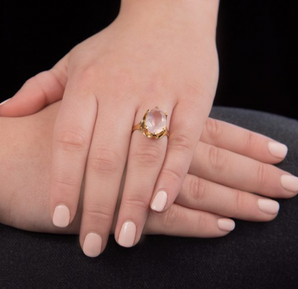 Rose Quartz Cocktail Ring