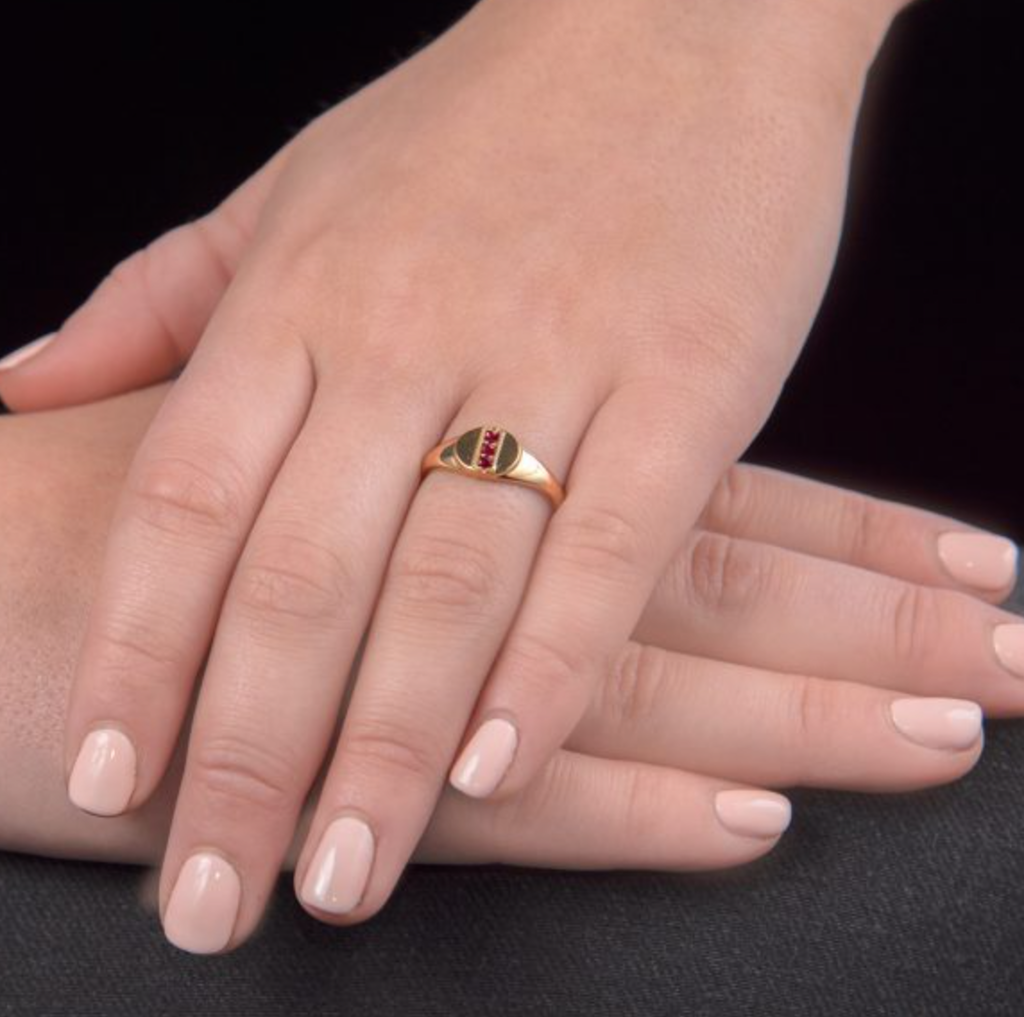 Ruby Birthstone Signet Ring